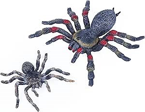 SIENON 2Pcs Realistic Wolf Spider Animal Toys