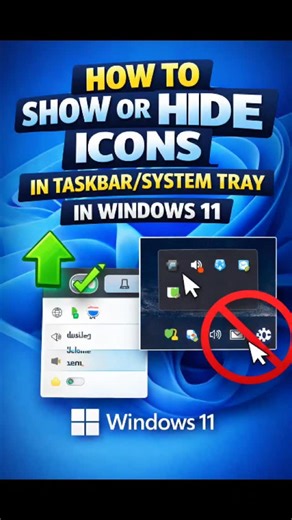 Zero Days Code on Instagram: "How to Show or Hide Icons In Taskbar or System Tray in Windows 11 #windows11"