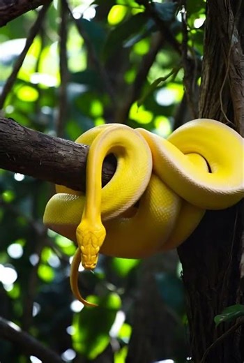 Nature Exploration | Giant Yellow Python on Tree | Amazon jungle #shorts #viral #nature #snake