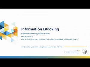 Webinar: Advancing Information Sharing and Understanding the Information Blocking Regulations.