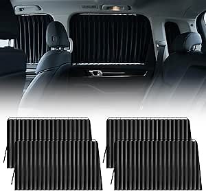 4 Pack Car Window Covers,Car Window Shades,Universal Black Side Window Shades,99% Glare Car Curtains for Sedans, SUVs, and Off Road,Front: 45x80cm,Rear: 90x45cm