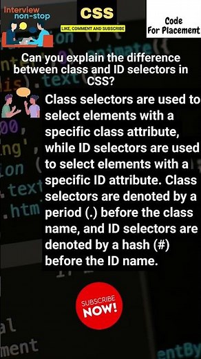 Difference between Class and ID Selector in CSS? #css