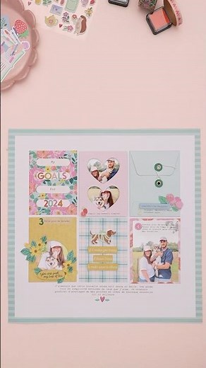 Tutoriel page de scrap avec des cartes Project Life ✨ #scrapbooking #scrapbooklayout #scrapbook