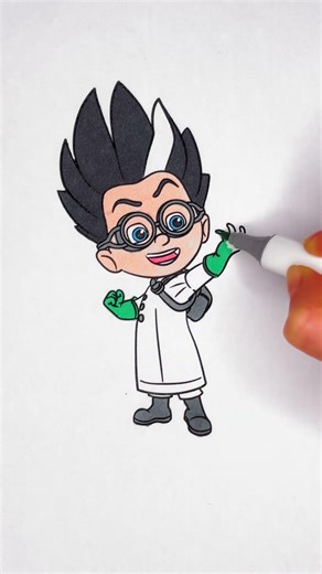Romeo from PJ Masks 🥼👓 Coloring Pages for Kids #pjmasks #glitter #art #color #trending