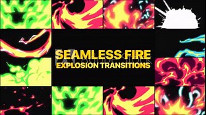 Seamless Fire Explosion Transitions Motion Graphics Pack is an awesome cartoon fire transition pack animated in the style of various dynamic flames and explosions. 4k resolution with alpha channel.