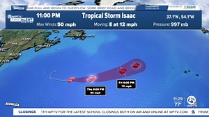 Tropical Storm Issac forecast, evening of Sept. 25, 2024