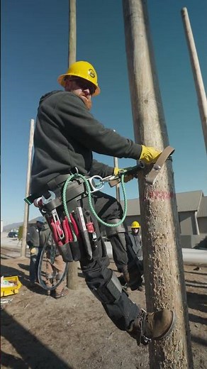 Lesson of the day: Navigating Around the Pole. #tradeschool #lineman