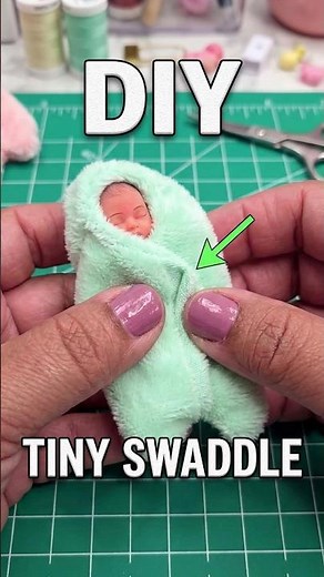 Hand Sewing the tiniest baby swaddle #minibaby #diy #satisfying