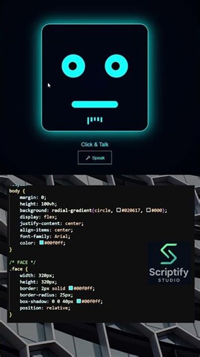 I Made a Talking AI Robot Face 🤖 | HTML CSS JavaScript Project #ai #robot #javascript #webdev #code