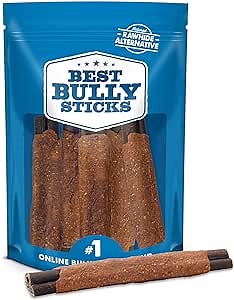 Best Bully Sticks Chicken Wrapped Beef Collagen Sticks - 6 Inch 5 Count (Pack of 1) - Natural, USA Baked and Packed, Easily Digestible, Limited Ingredient, Rawhide Alternative