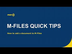 M-Files Quick Tips - Adding a Document