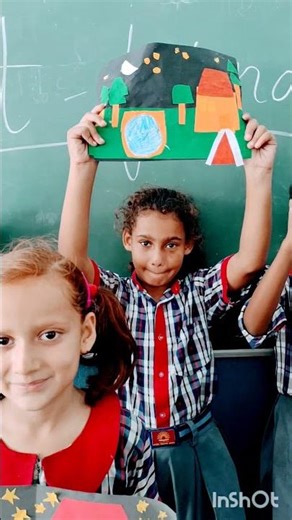 Scenery from shapes/geometrical shapes activity #kidscraft #diy #kids #drawingrocketcrafts