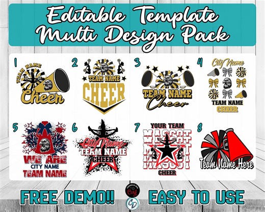 Cheer Competition Shirt Template | Editable Cheer Design | Custom School Colors | SVG PNG for T-shirts - Etsy