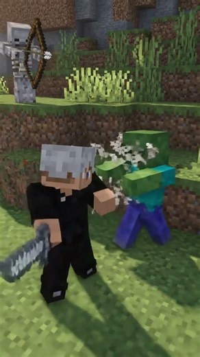 Cinematic Minecraft Survival Battle | Zombie & Skeleton Fight ⚔️#ai #viralvideo #shorts