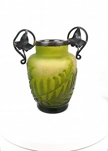 Emile Galle Cameo Glass Vase Circa 1895 9.5cm High 8.5cm Wide (with Silver Ivy Handles) - Etsy