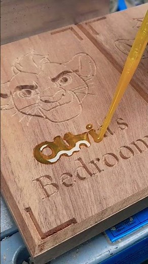Making signs on desctop CNC router with epoxy resin #woodworking #cncrouter #cnc #openbuildscnc