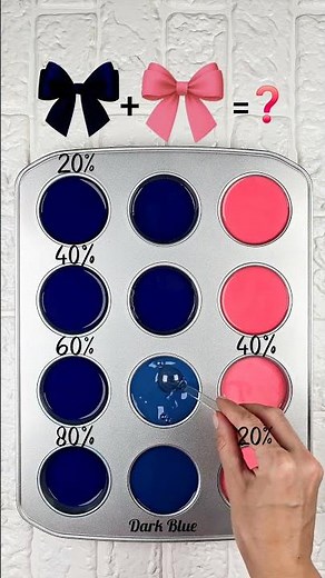 Mixing Navy Blue and Pink in 4 Different Ratios – Creating 4 Unique Color Shades #colormixing #art