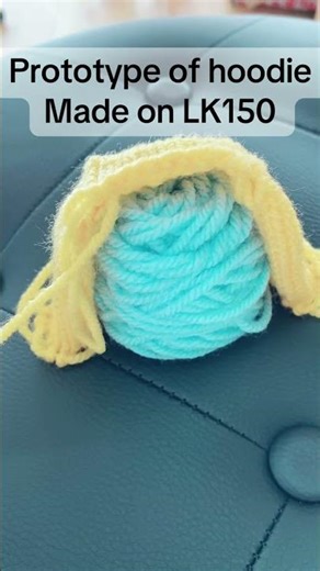 Small knitted prototype of Hoodie #knittingmachine #knittingmethods