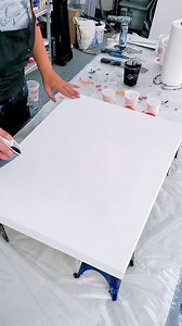 Candy corn colors! Love this final result! #acrylic #artist #paint #artwork #art #paintingart #painting #fluidart | MollysArtistry