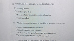 5) What roles does data play in machine learning?Training mode... | Filo