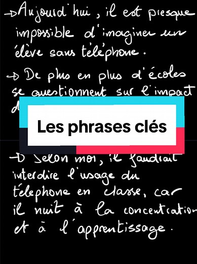 Exemples de phrases clés pour un texte d'argumentation
