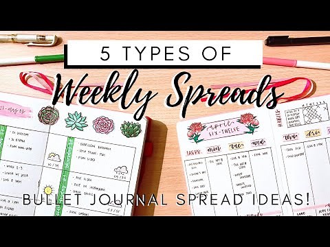 5 Types of Weekly Spreads || Bullet Journal Ideas