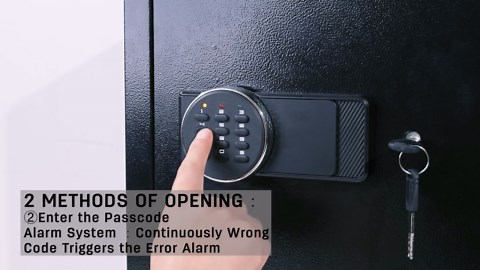 2.0 Cubic Feet Security Safe Box, Dual Alarm System, W/Electronic Digital Keypad, LED Light for Home Office Hotel Use 15"D x 12.2W" x 17.7"H