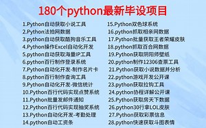 【180套Python毕设】花2k买的毕设项目（附源码 论文），无私分享，入门＋实战案例 写进简历顺利毕业