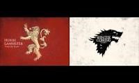 Mix of 2 videos from youtube : Game of Thrones combined soundtracks House Stark & Targaryen
