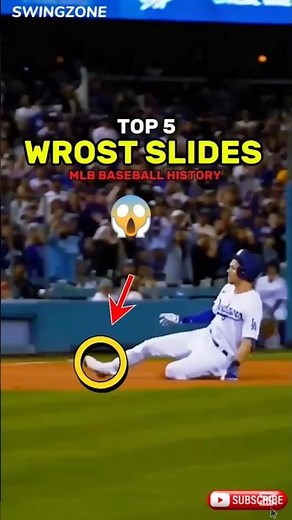 Top 5 Worst Slides in MLB Baseball History | MLB史上最悪のスライディングトップ5 #mlb #mlbdfs #shorts