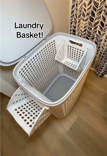 Compact Laundry Basket with Wheels for Small Bathrooms