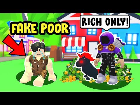I Faked Being POOR in a RICH ONLY Adopt Me Server (Roblox)