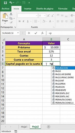 How to calculate the principal of a payment in Excel (PMT function) #excel #exceltips #viral