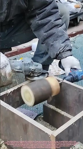 Quick Hack: Spinning Top Bark Peeling with Drill & Grinder