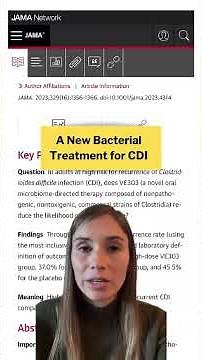 🦠 A new bacterial treatment for Clostridioides difficile infection (CDI)?