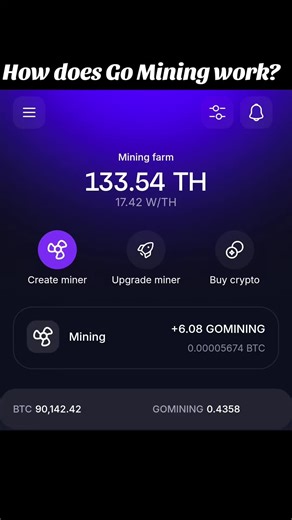 How does GoMining work? Use code in my bio for extra mining power when creating your first miner! #miningbitcoin #gomining #crypto #bitcoin #advice