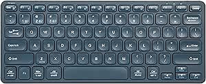 Targus Compact Multi-Device Bluetooth Keyboard for PC/Mac, Wireless Keyboard for Laptop/Phone, Portable Keyboard, Windows/macOS Compatible Small Travel Keyboard, Blue (PKB86202US)