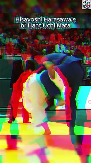 Power and Technique: Hisayoshi Harasawa's Brilliant Uchi Mata Mastery! 💥 #shorts #judo