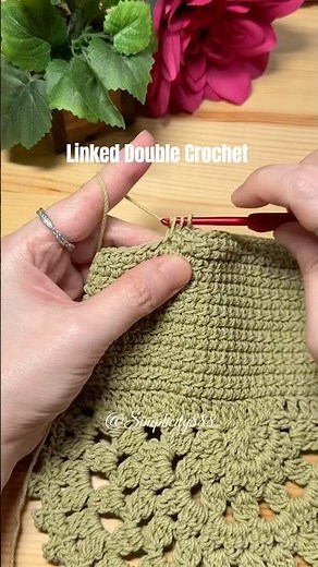💚🧶Linked Double Crochet #simplicity888 #crochetknitting #crochettips #tutorialyoutube #crochet