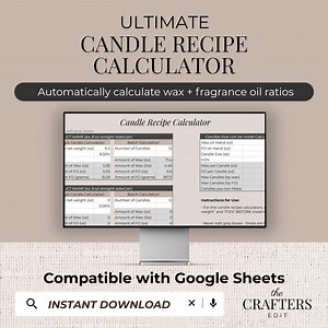 Candle Recipe Calculator Spreadsheet, Wax & Fragrance Formula Calculator, Candle Batch Calculator and Tracker, Fragrance Load Calculator - Etsy