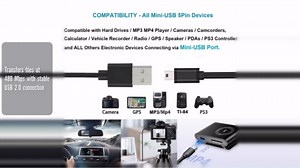 MaxLL To 6ft Mini USB Data Sync & Charging Cord for Motorola RAZR v3/v3c/v3i/v3m/v3r/v3t Cellphones