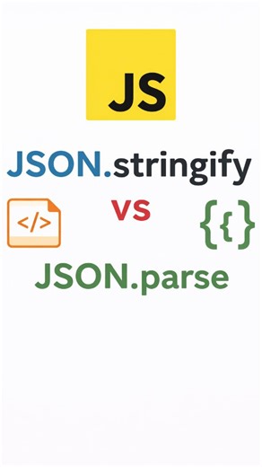 Vivek Pandey | Software Engineer on Instagram: "JSON.stringify() vs JSON.parse() in JavaScript #javascrıpt #coding #programming #backend #mernstack"