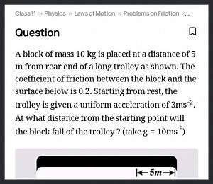 Class 11≫ Physics » Laws of Motion ≫ Problems on Friction ≫...... | Filo