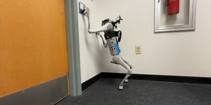 Robots Using Legs as Arms to Climb and Push Buttons