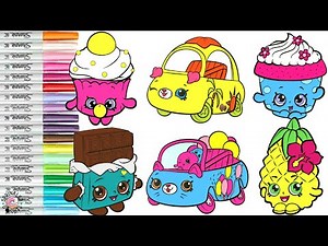 Shopkins Coloring Book Page Compilation Pineapple Crush Cheeky Chocoloate Shopkins Cutie Cars