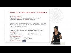 Chemical Calculations. Compositions and Formulas. | 7/22 | UPV