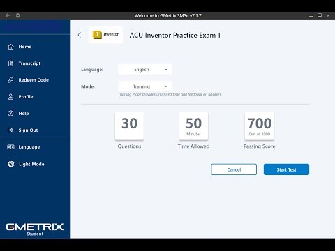 GMetrix ACU Inventor 2024 Practice Exam 1 - Part 1 - Questions 1-14