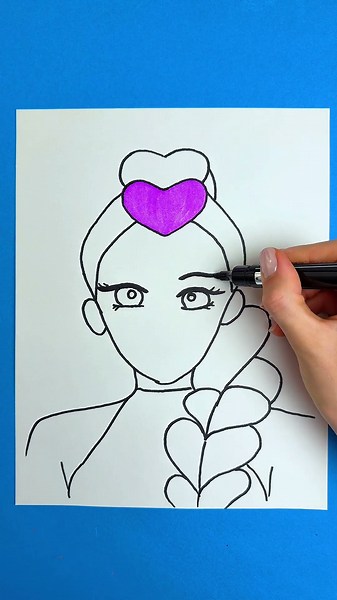 💜 Let’s Draw Together 🤩 Purple Girl Magic 🎨