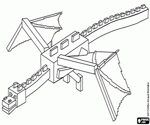 Ender Dragon, the dragon from Minecraft coloring page printable game