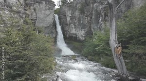 Super Slow Motion Waterfall Cascading Through Narrow Rocks